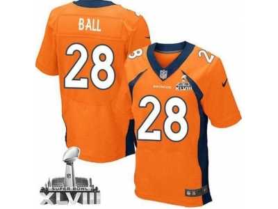 Nike Denver Broncos #28 Montee Ball Orange Team Color Super Bowl XLVIII NFL Jersey(2014 New Elite)