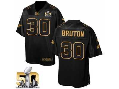 Nike Denver Broncos #30 David Bruton Black Super Bowl 50 Men's Stitched NFL Elite Pro Line Gold Collection Jersey