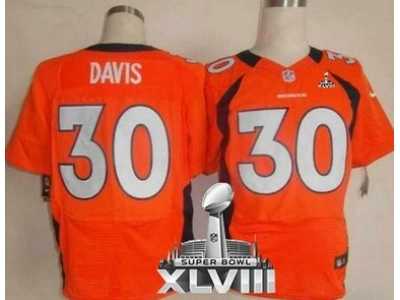 Nike Denver Broncos #30 Terrell Davis Orange Team Color Super Bowl XLVIII NFL Elite Jersey