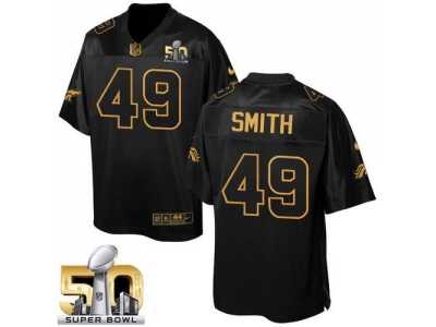 Nike Denver Broncos #49 Dennis Smith Black Super Bowl 50 Men's Stitched NFL Elite Pro Line Gold Collection Jersey