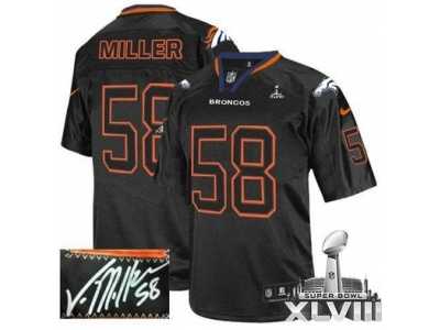 Nike Denver Broncos #58 Von Miller Lights Out Black Super Bowl XLVIII NFL Elite Autographed Jersey