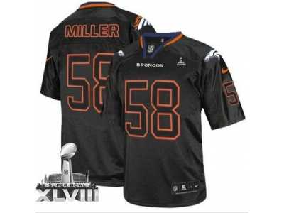 Nike Denver Broncos #58 Von Miller Lights Out Black Super Bowl XLVIII NFL Elite Jersey