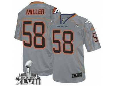 Nike Denver Broncos #58 Von Miller Lights Out Grey Super Bowl XLVIII NFL Elite Jersey