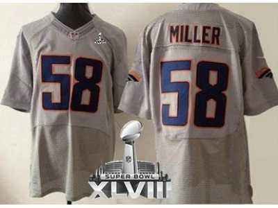 Nike Denver Broncos #58 Von Miller New Grey Shadow Super Bowl XLVIII NFL Elite Jersey