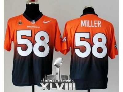 Nike Denver Broncos #58 Von Miller Orange-Navy Blue Super Bowl XLVIII NFL Elite Fadeaway Fashion Jersey