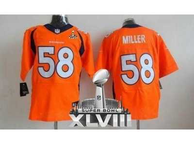 Nike Denver Broncos #58 Von Miller Orange Team Color Super Bowl XLVIII NFL Jersey(2014 New Elite)