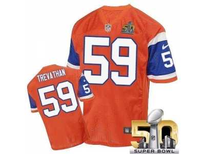 Nike Denver Broncos #59 Danny Trevathan Orange Throwback Super Bowl 50 Men's Stitched NFL Elite Jersey