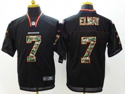 Nike Denver Broncos #7 John Elway Black jerseys(Elite Camo Fashion)