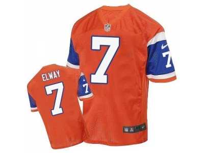 Nike Denver Broncos #7 John Elway Orange Throwback Men's Stitched NFL Elite Jersey