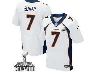 Nike Denver Broncos #7 John Elway White Super Bowl XLVIII NFL Jersey(2014 New Elite)