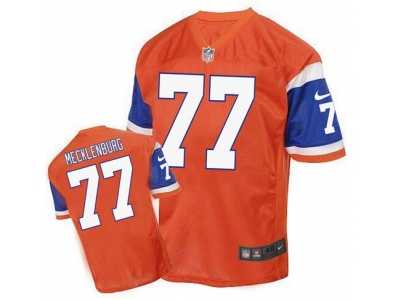 Nike Denver Broncos #77 Karl Mecklenburg Orange Men's Stitched NFL Elite Throwback Jersey
