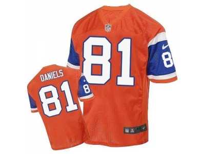 Nike Denver Broncos #81 Owen Daniels Orange Throwback Men's Stitched NFL Elite Jersey