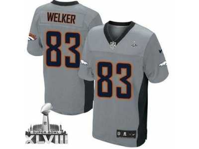 Nike Denver Broncos #83 Wes Welker Grey Shadow Super Bowl XLVIII NFL Elite Jersey