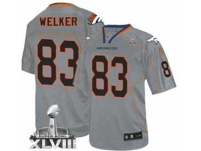 Nike Denver Broncos #83 Wes Welker Lights Out Grey Super Bowl XLVIII NFL Elite Jersey