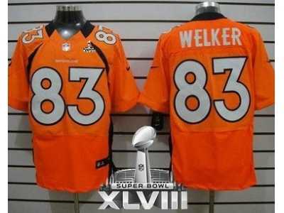 Nike Denver Broncos #83 Wes Welker Orange Team Color Super Bowl XLVIII NFL Elite Jersey