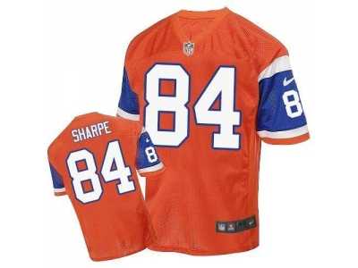 Nike Denver Broncos #84 Shannon Sharpe Orange Throwback Men's Stitched NFL Elite Jersey