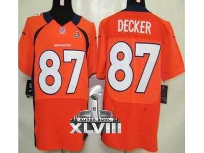 Nike Denver Broncos #87 Eric Decker Orange Team Color Super Bowl XLVIII NFL Elite Jersey