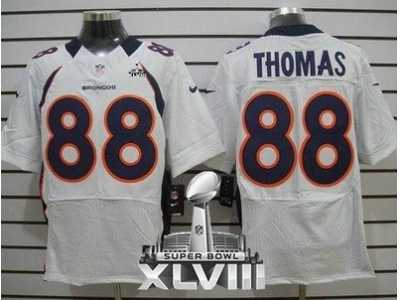 Nike Denver Broncos #88 Demaryius Thomas White Super Bowl XLVIII NFL Elite Jersey