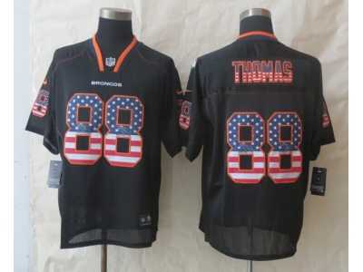 Nike Denver Broncos #88 Thomas Black Jerseys(Elite USA Flag Fashion)