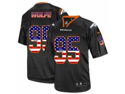 Nike Denver Broncos #95 Derek Wolfe Black Men's Stitched NFL Elite USA Flag Fashion Jersey