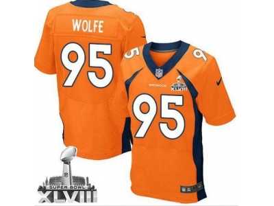 Nike Denver Broncos #95 Derek Wolfe Orange Team Color Super Bowl XLVIII NFL Jersey(2014 New Elite)