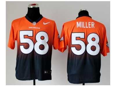 Nike jerseys denver broncos #58 von miller orange-blue[Elite II drift fashion]