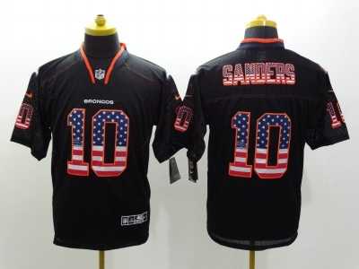 Nile Denver Broncos #10 Emmanuel Sanders Black Jerseys(USA Flag Fashion Elite)