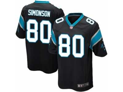Men's Nike Carolina Panthers #80 Scott Simonson Game Black Team Color NFL Jersey