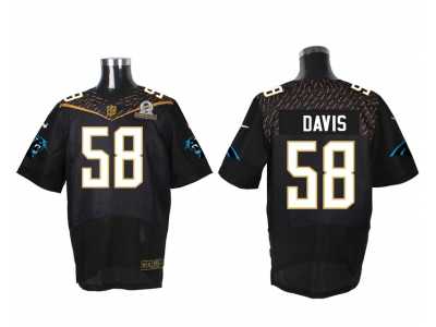 2016 PRO BOWL Nike Carolina Panthers #58 Thomas Davis black jerseys(Elite)