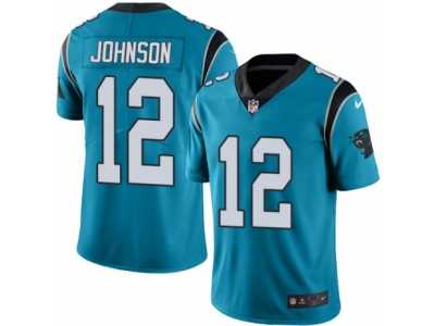 Men's Nike Carolina Panthers #12 Charles Johnson Elite Blue Rush NFL Jersey