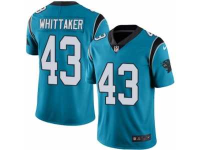 Men's Nike Carolina Panthers #43 Fozzy Whittaker Elite Blue Rush NFL Jersey