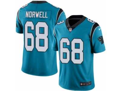 Men's Nike Carolina Panthers #68 Andrew Norwell Elite Blue Rush NFL Jersey