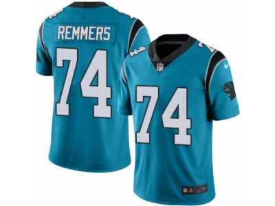 Men's Nike Carolina Panthers #74 Mike Remmers Elite Blue Rush NFL Jersey