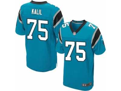 Men's Nike Carolina Panthers #75 Matt Kalil Elite Blue Alternate NFL Jersey