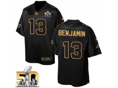 Nike Carolina Panthers #13 Kelvin Benjamin Black Super Bowl 50 Men's Stitched NFL Elite Pro Line Gold Collection Jersey