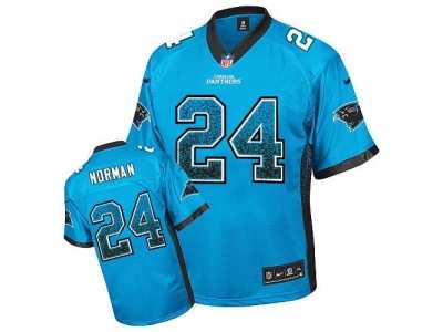 Nike Carolina Panthers #24 Josh Norman Blue JerseyS(Elite Drift Fashion)