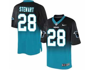 Nike Carolina Panthers #28 Jonathan Stewart BlackBlue Men's Stitched NFL Elite Fadeaway Fashion Jersey