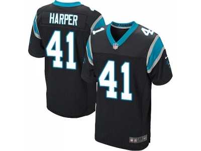 Nike Carolina Panthers #41 Roman Harper Black Jerseys(Elite)