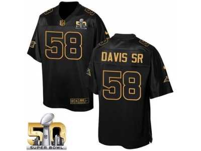 Nike Carolina Panthers #58 Thomas Davis Sr Black Super Bowl 50 Men's Stitched NFL Elite Pro Line Gold Collection Jersey