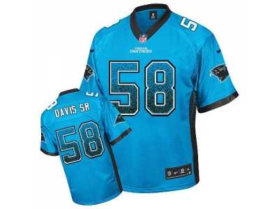 Nike Carolina Panthers #58 Thomas Davis Sr Blue Alternate Men's Stitched NFL Elite Drift Fashion Jersey