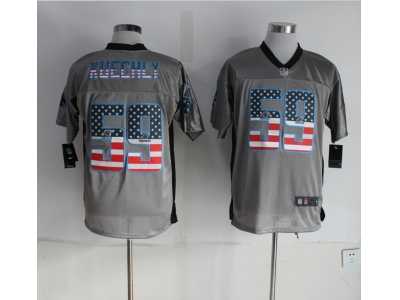 Nike Carolina Panthers #59 Luke Kuechly grey Jerseys(Elite USA Flag Fashion)