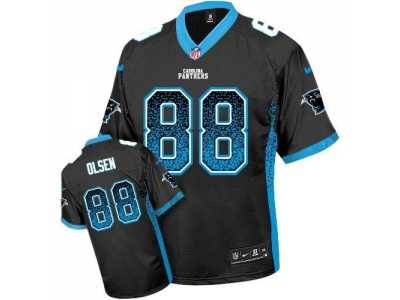 Nike Carolina Panthers #88 Greg Olsen Black Team Color Men''s Stitched NFL Elite Drift Fashion Jersey