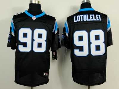 Nike Carolina Panthers #98 lotulelei black jerseys(Elite)