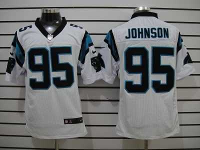 Nike NFL Carolina Panthers #95 Charles Johnson White Jerseys (Elite)