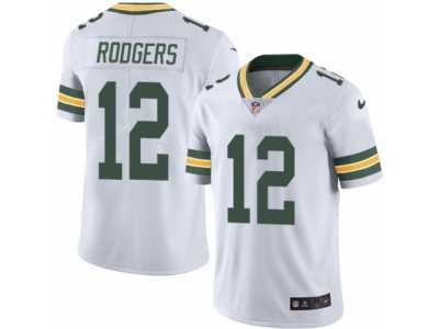 Men's Nike Green Bay Packers #12 Aaron Rodgers Elite White Rush NFL Jersey