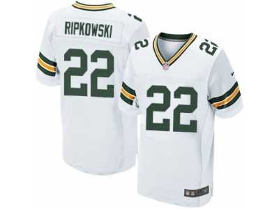 Men's Nike Green Bay Packers #22 Aaron Ripkowski Elite White NFL Jersey