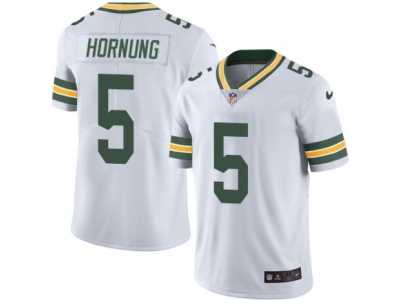 Men's Nike Green Bay Packers #5 Paul Hornung Elite White Rush NFL Jersey