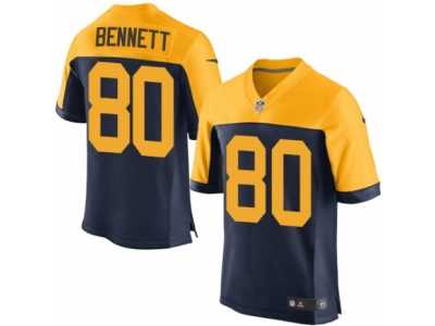 Men's Nike Green Bay Packers #80 Martellus Bennett Elite Navy Blue Alternate NFL Jersey