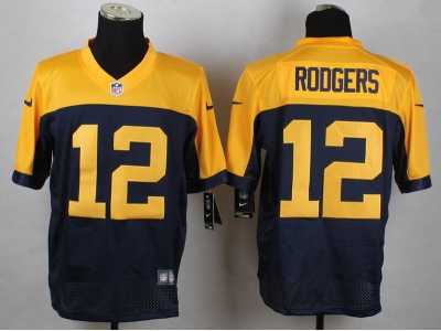 Nike Green Bay Packers #12 Rodgers yellow-blue Jerseys(Elite)