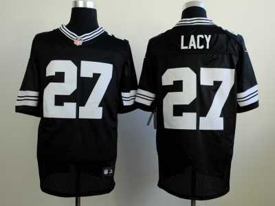 Nike Green Bay Packers #27 Eddie Lacy Black Jerseys(Shadow Elite)